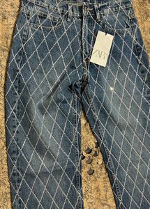 Designer Diamond Stitch Jeans