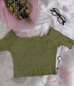 Chic Ribbed Off-Shoulder Top