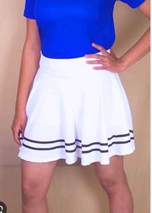 White Skirt with Black Stripes