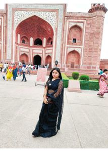 Elegant Black Lace Saree .. one or two times worn