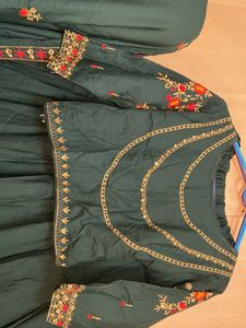 Designer Bottel Green Lehanga For Mehendi Function