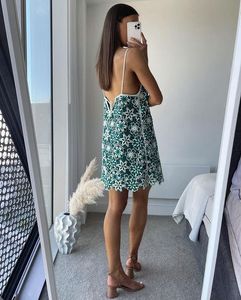 Zara Crochet Floral Mini Dress