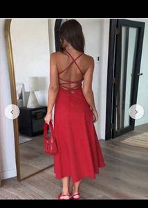 Ralph Lauren Dupe- Red A-Line Midi Dress