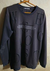 Stylish Dark Grey Graphic Print Full Sleeve Sweats
