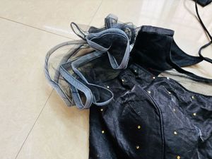 Black frill blouse