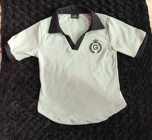 Light Blue Collared V-Neck T-Shirt for girls