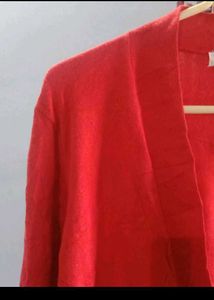 Chic Red Tie-Front Cardigan