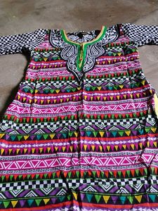 Vibrant Geometric Print Kurta