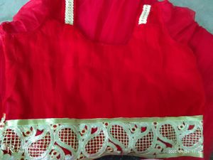 Full Flair Red Princess Gown