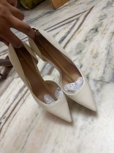 Mango White Heels