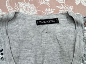 Mario Giorgi Milano — Grey Sequin Knit Cardigan