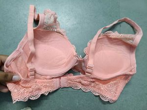 Peach Lace Balconette Bra