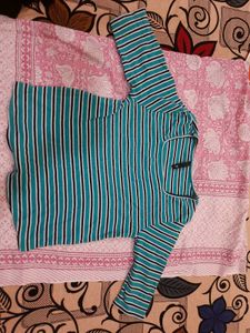 Striped Square Neck Top
