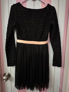 Chic Black Tulle Dress with Bow