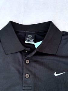 Men's Black Nike Long Sleeve Polo Shirt