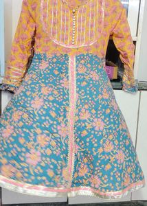 cotton Floral Kurta Set with Palazzo