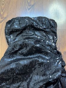 Sparkling Black Sequin Strapless Dress