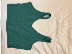 Green V-Neck Tank Top
