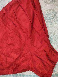 Vibrant Red Silk skirt