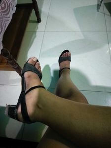 Black Block Heel Sandals