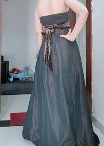 Imported Black Gown With Brown Shining
