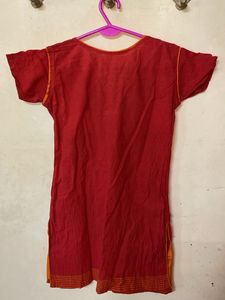 Red Cotton Kurta