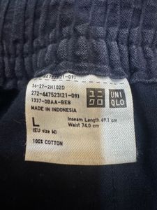 Classic Navy Blue Textured Pants