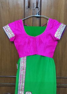 Pure Georgette Gotta-patti work Saree with Blouse