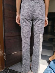 Stylish Grey Textured Trousers