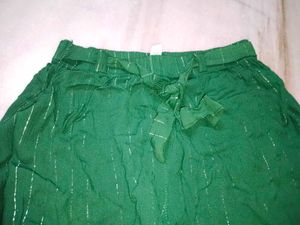 Elegant Green Striped Palazzo Pants