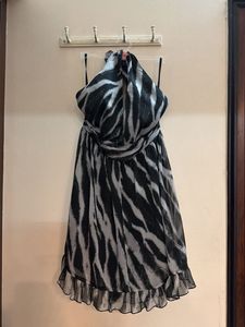 Stylish Animal Print Halter Dress