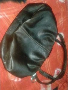Stylish Black Faux Leather Handbag