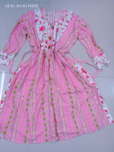 Beautiful Pink Floral Kurta Set