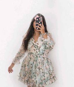 Chic Floral korean Mini Dress
