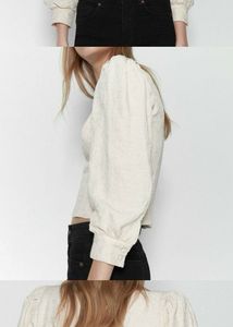 Zara Chic Textured Puff Sleeve Top