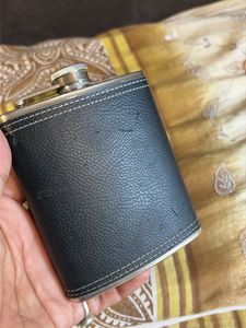 Stainless Steel Leather Finish Hip Flask