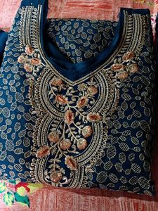 Heavy embroidery full patiyala suit dupatta