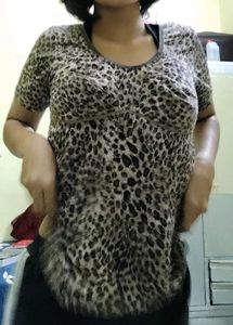 Leopard Print Dolman Sleeve Top