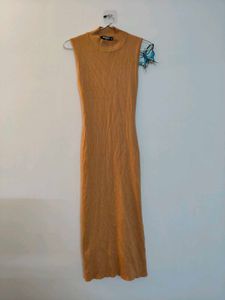 Ribbed Knit Sleeveless Midi Dress