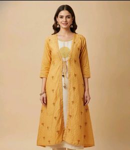 Elegant Off white colour Kurti with Shrug