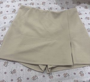 Cream Sleeveless Ruffle Button Crop Top2. Beige Hi