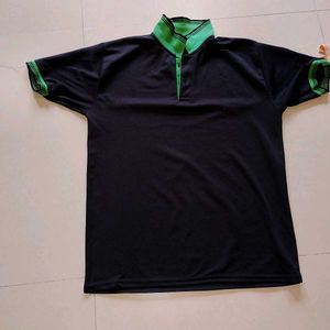 Men's Black & Green Polo Shirt