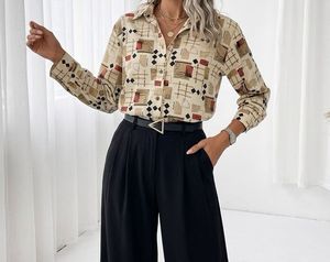 Stylish Geometric Print Button-Up Shirt