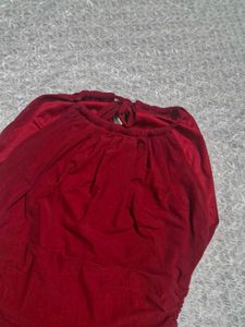 Chic Maroon  Ruched Bodycon Dress