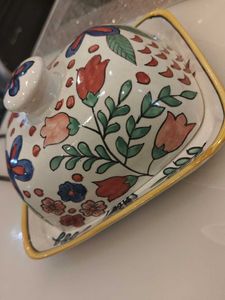 Gall &amp; Zick Ceramic Butter dish Flower meadow blue