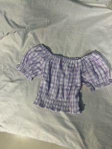 Lavender Gingham top