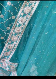 Stunning Blue Sequined Lehenga Choli Set