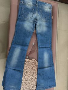 Women's Flared Blue Denim Jeans