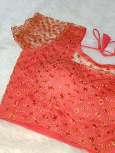 Coral Embellished Blouse