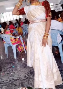 Elegant White Saree